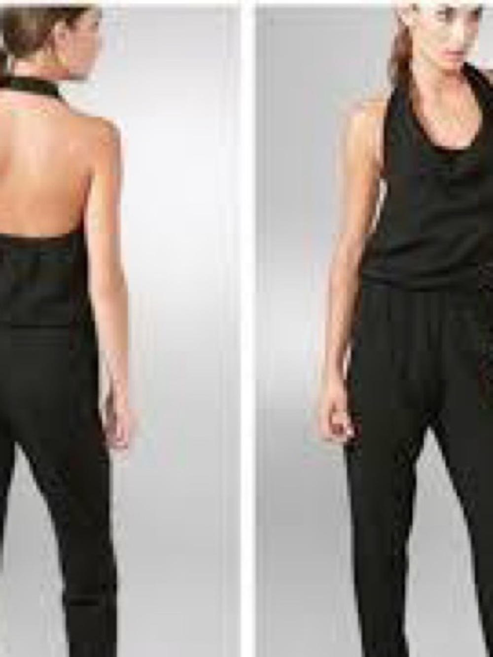 Vince Black Cowl Neck Halter Open Back Slim Jumpsuit S